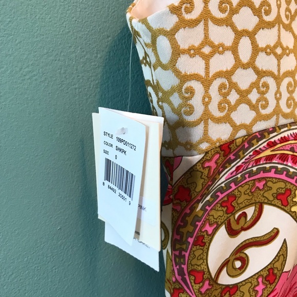 NWT Milly Silk and Brocade Hot Pink Paisley Dress - Picture 5 of 8